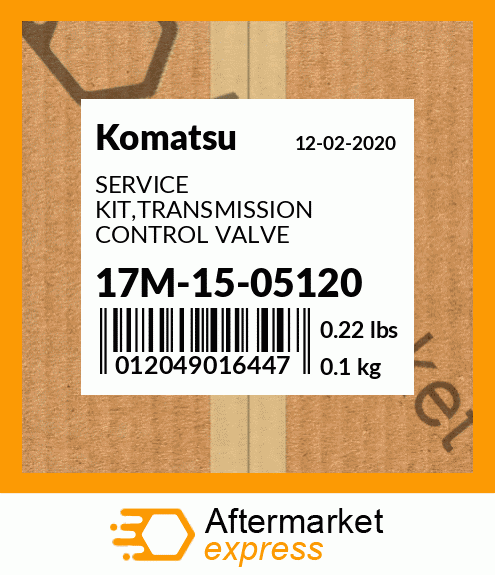 Spare part 17M-15-05120 + SERVICE KIT,TRANSMISSION CONTROL VALVE