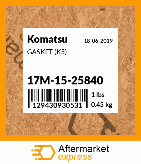 Spare part 17M1525840 + GASKET (K5)