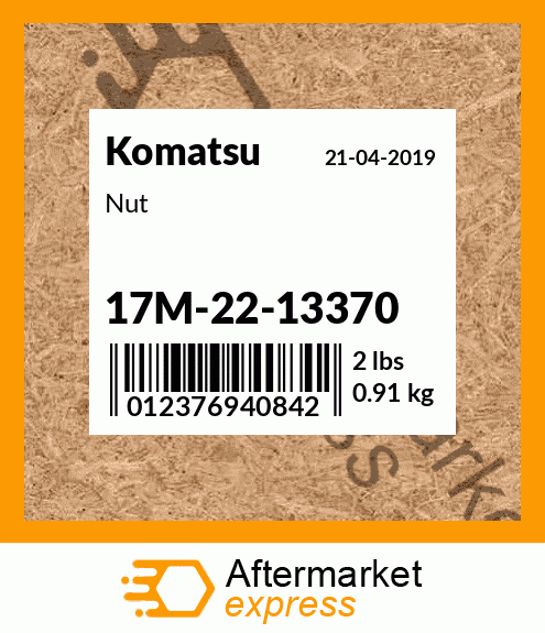 Spare part 17M-22-13370 + Nut