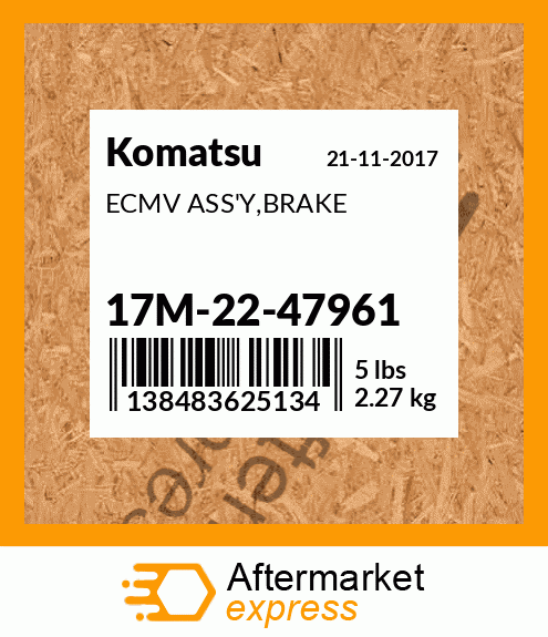 Spare part 17M-22-47961 + ECMV ASS'Y,BRAKE