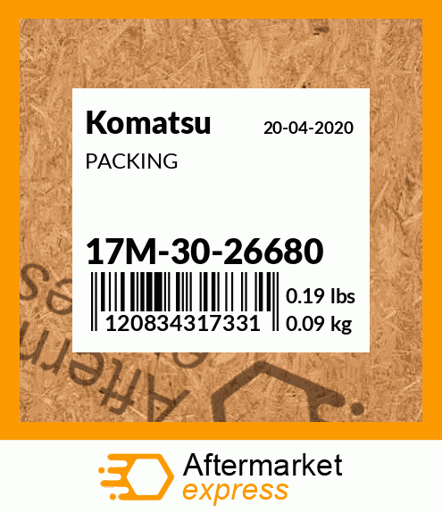 Spare part 17M-30-26680 + PACKING