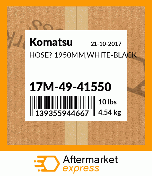 Spare part 17M-49-41550 + HOSE? 1950MM,WHITE-BLACK