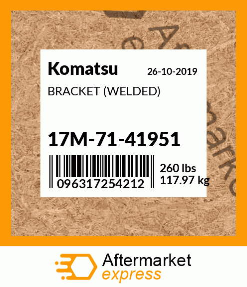 Spare part 17M-71-41951 + BRACKET (WELDED)