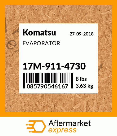 Spare part 17M-911-4730 + EVAPORATOR