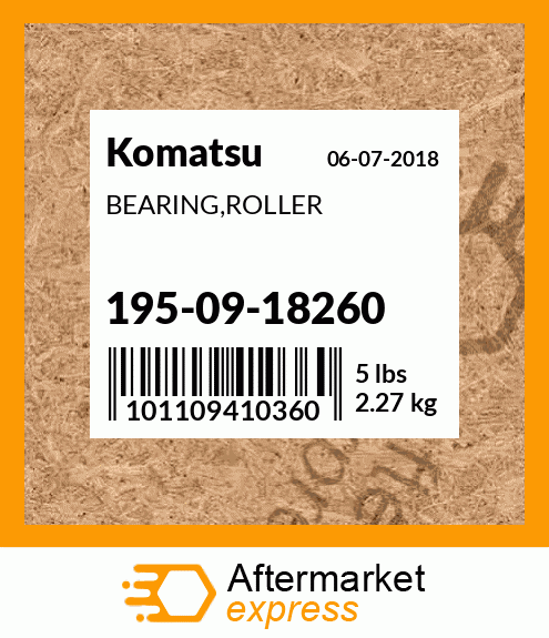 Spare part 195-09-18260 + BEARING,ROLLER