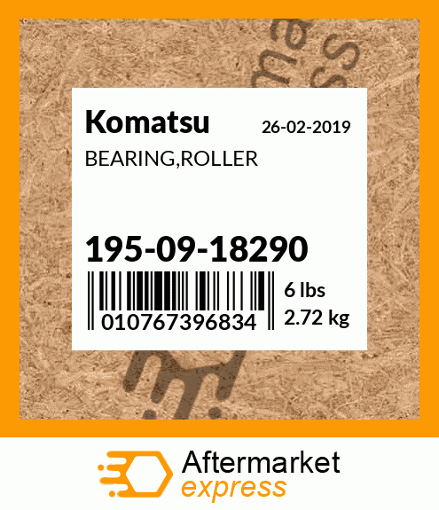 Spare part 195-09-18290 + BEARING,ROLLER