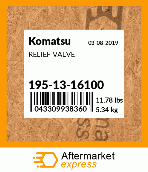 Spare part 195-13-16100 + RELIEF VALVE