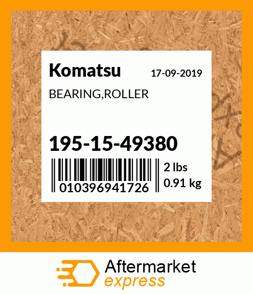 Spare part 195-15-49380 + BEARING,ROLLER