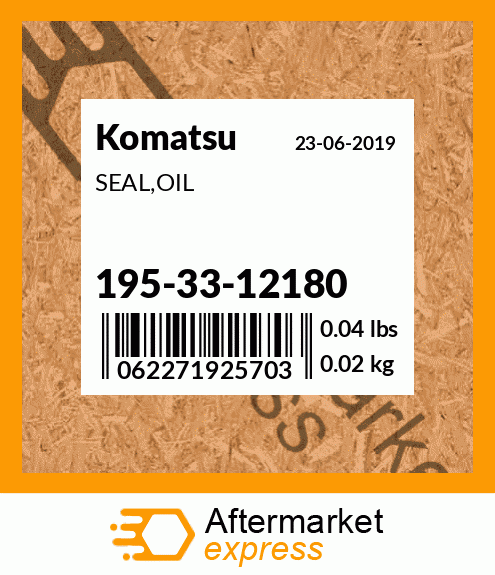 Spare part 195-33-12180 + SEAL,OIL