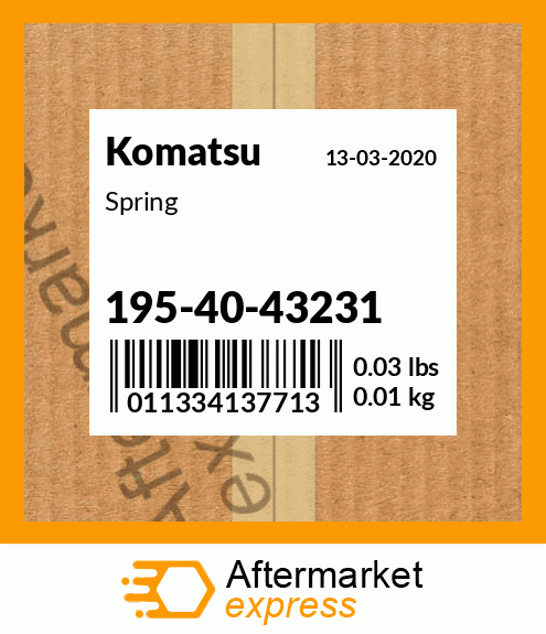 Spare part 195-40-43231 + Spring