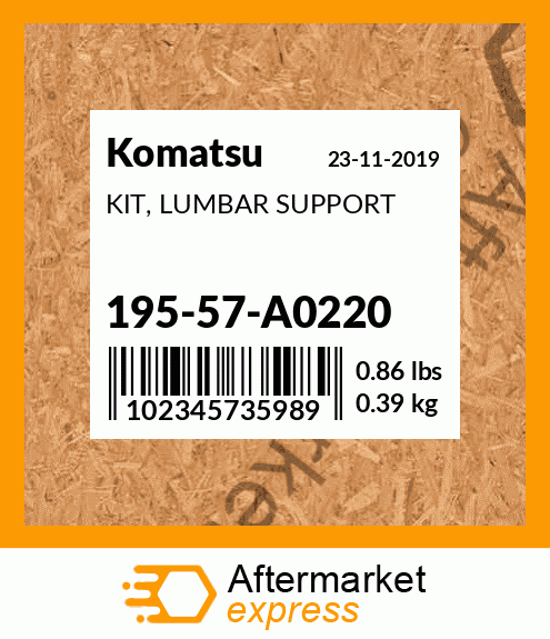 Spare part 195-57-A0220 + KIT, LUMBAR SUPPORT