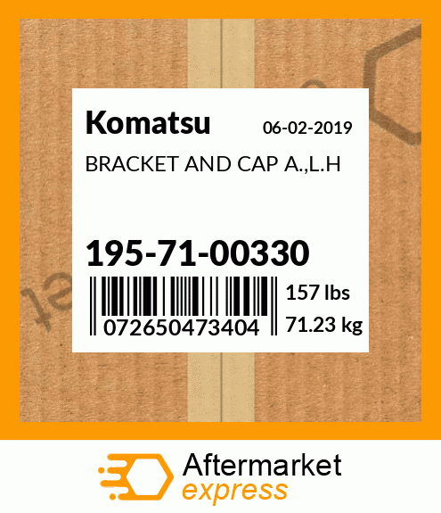 Spare part 195-71-00330 + BRACKET AND CAP A.,L.H