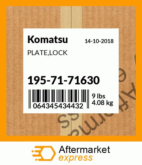 Spare part 195-71-71630 + PLATE,LOCK