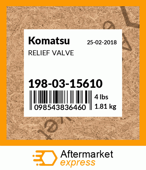 Spare part 198-03-15610 + RELIEF VALVE