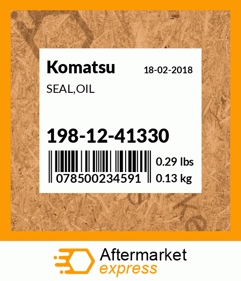 Spare part 198-12-41330 + SEAL,OIL