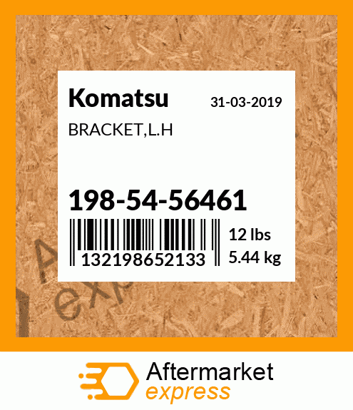 Spare part 198-54-56461 + BRACKET,L.H