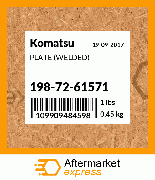 Spare part 198-72-61571 + PLATE (WELDED)