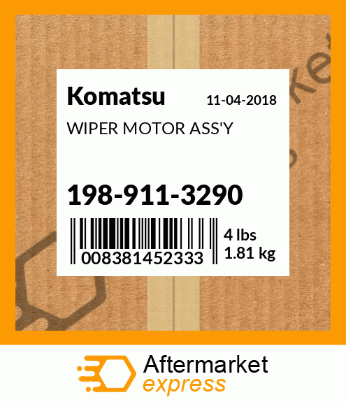 Spare part 198-911-3290 + WIPER MOTOR ASS'Y