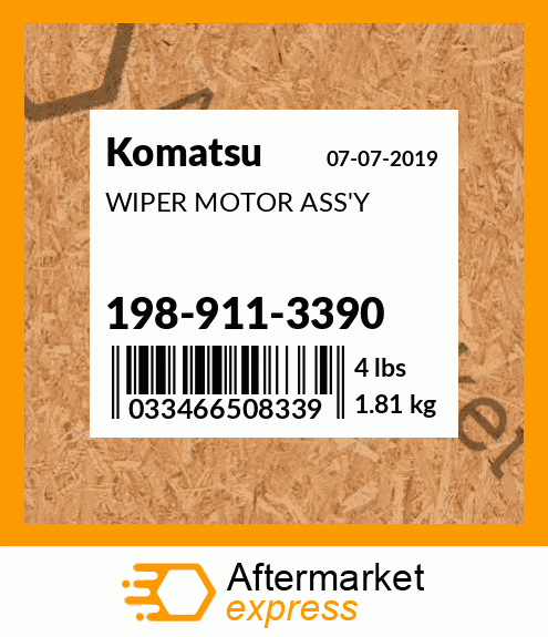 Spare part 1989113390 + WIPER MOTOR ASS'Y