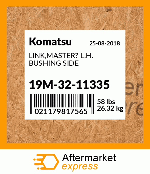 Spare part 19M-32-11335 + LINK,MASTER? L.H. BUSHING SIDE