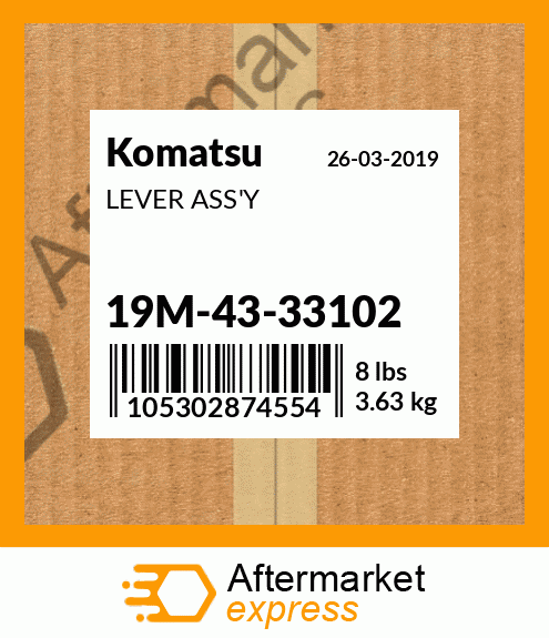 Spare part 19M-43-33102 + LEVER ASS'Y