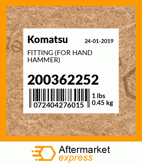 Spare part 200362252 + FITTING (FOR HAND HAMMER)