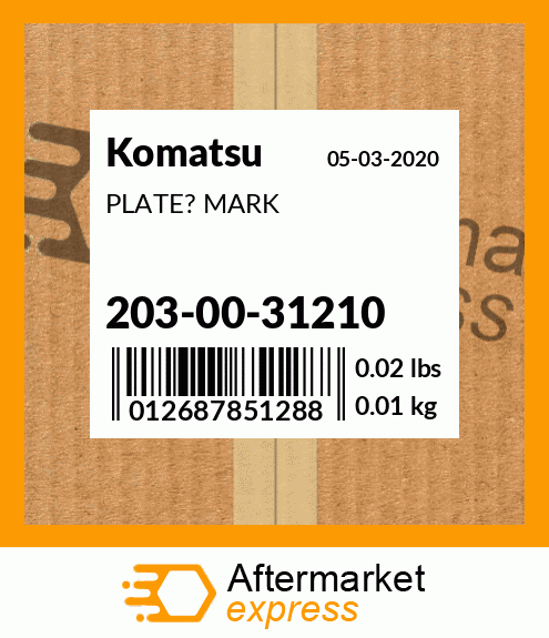 Spare part 203-00-31210 + PLATE? MARK