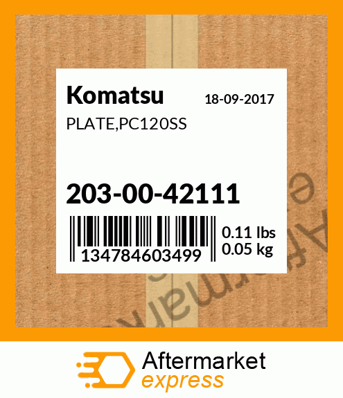 Spare part 203-00-42111 + PLATE,PC120SS