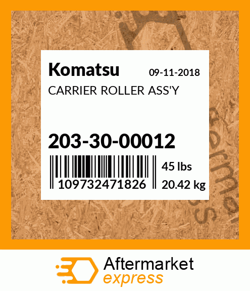 Spare part 2033000012 + CARRIER ROLLER ASS'Y