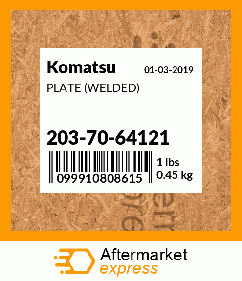 Spare part 203-70-64121 + PLATE (WELDED)