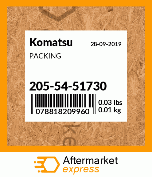 Spare part 205-54-51730 + PACKING