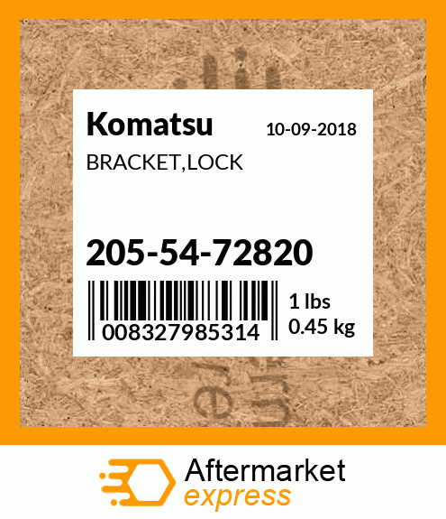 Spare part 205-54-72820 + BRACKET,LOCK