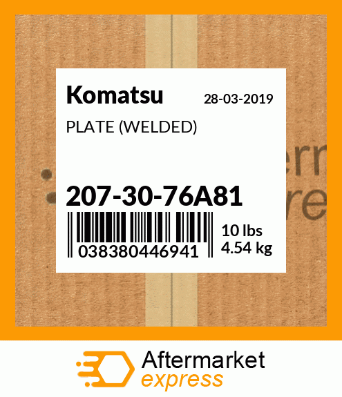 Spare part 207-30-76A81 + PLATE (WELDED)