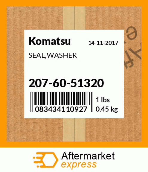 Spare part 207-60-51320 + SEAL,WASHER