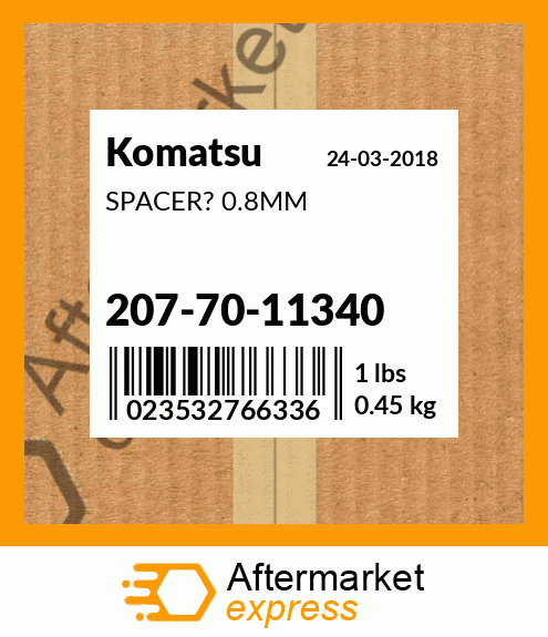 Spare part 207-70-11340 + SPACER? 0.8MM