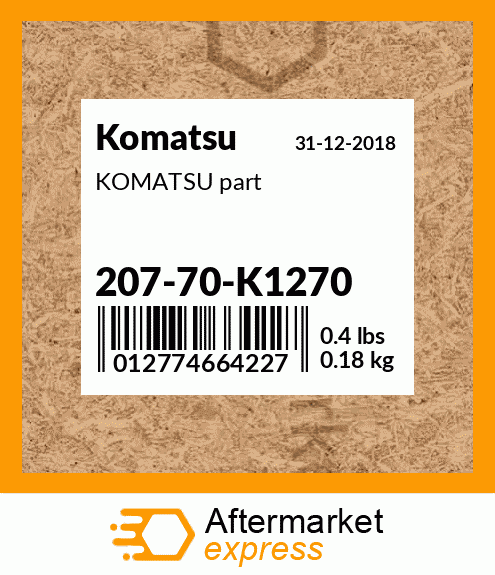 KOMATSU part 207-70-K1270