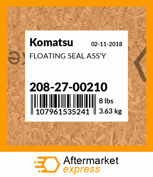 Spare part 2082700210 + FLOATING SEAL ASS'Y