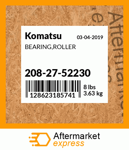 Spare part 208-27-52230 + BEARING,ROLLER