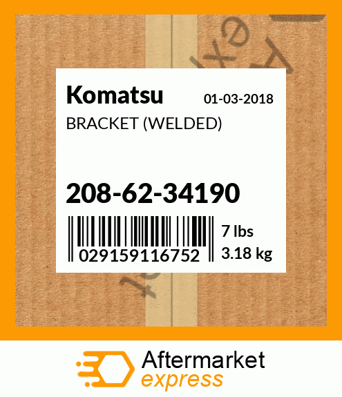 Spare part 208-62-34190 + BRACKET (WELDED)