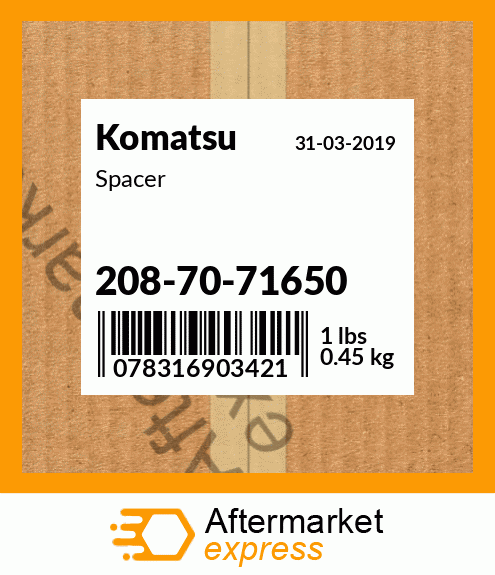 Spare part 208-70-71650 + Spacer