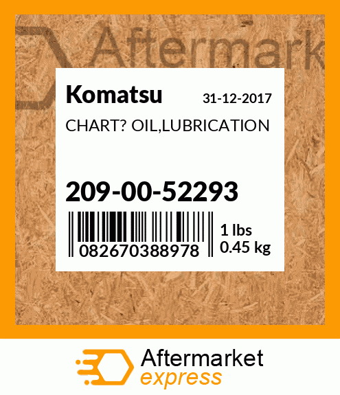 Spare part 209-00-52293 + CHART? OIL,LUBRICATION