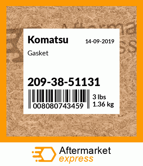 Spare part 209-38-51131 + Gasket