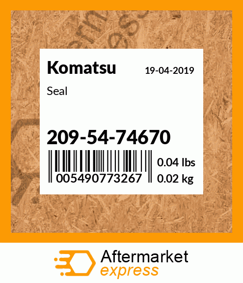 Spare part 209-54-74670 + Seal