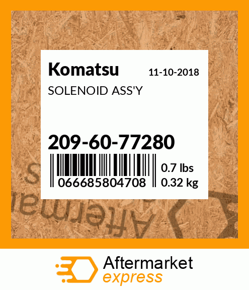 Spare part 209-60-77280 + SOLENOID ASS'Y