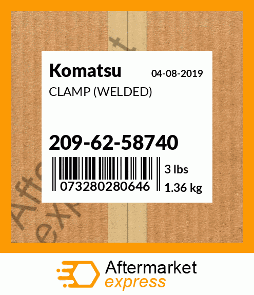 Spare part 209-62-58740 + CLAMP (WELDED)