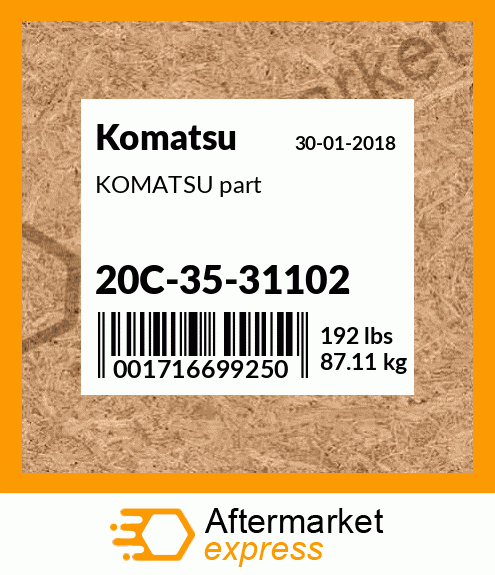 KOMATSU part 20C-35-31102