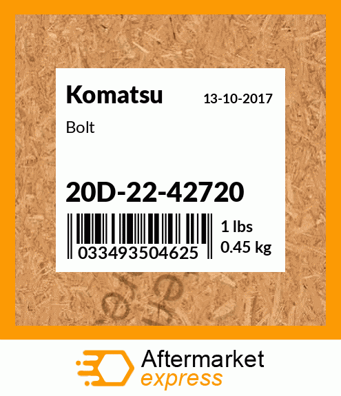 Spare part 20D-22-42720 + Bolt