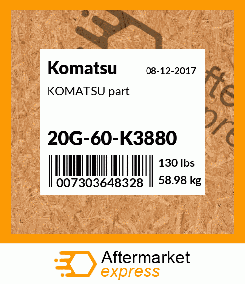 KOMATSU part 20G-60-K3880