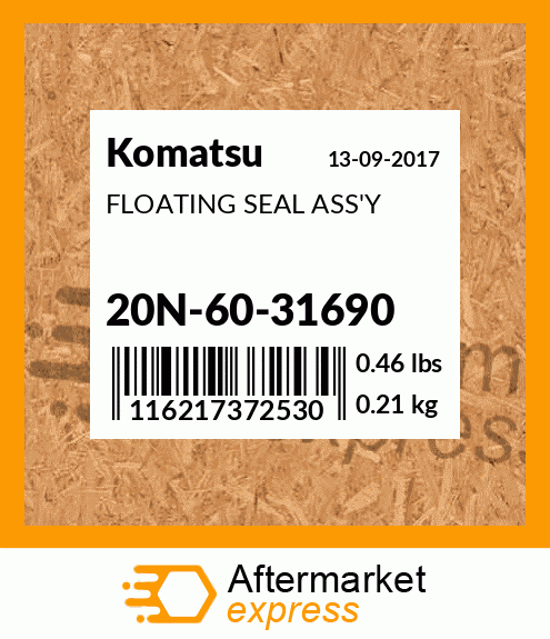 Spare part 20N-60-31690 + FLOATING SEAL ASS'Y