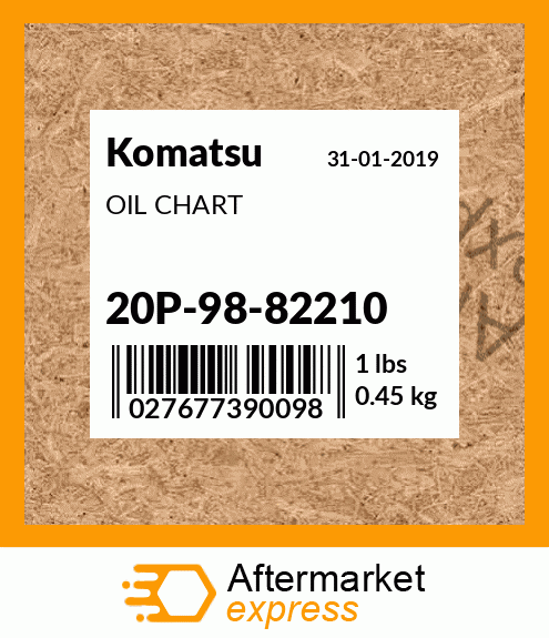 Spare part 20P-98-82210 + OIL CHART